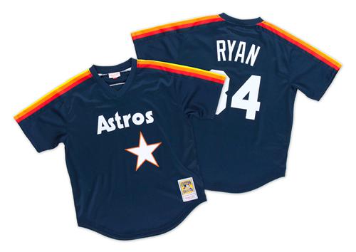 Mitchell And Ness 1988 Astros #34 Nolan Ryan Navy Blue Throwback Stitched MLB Jersey - Click Image to Close